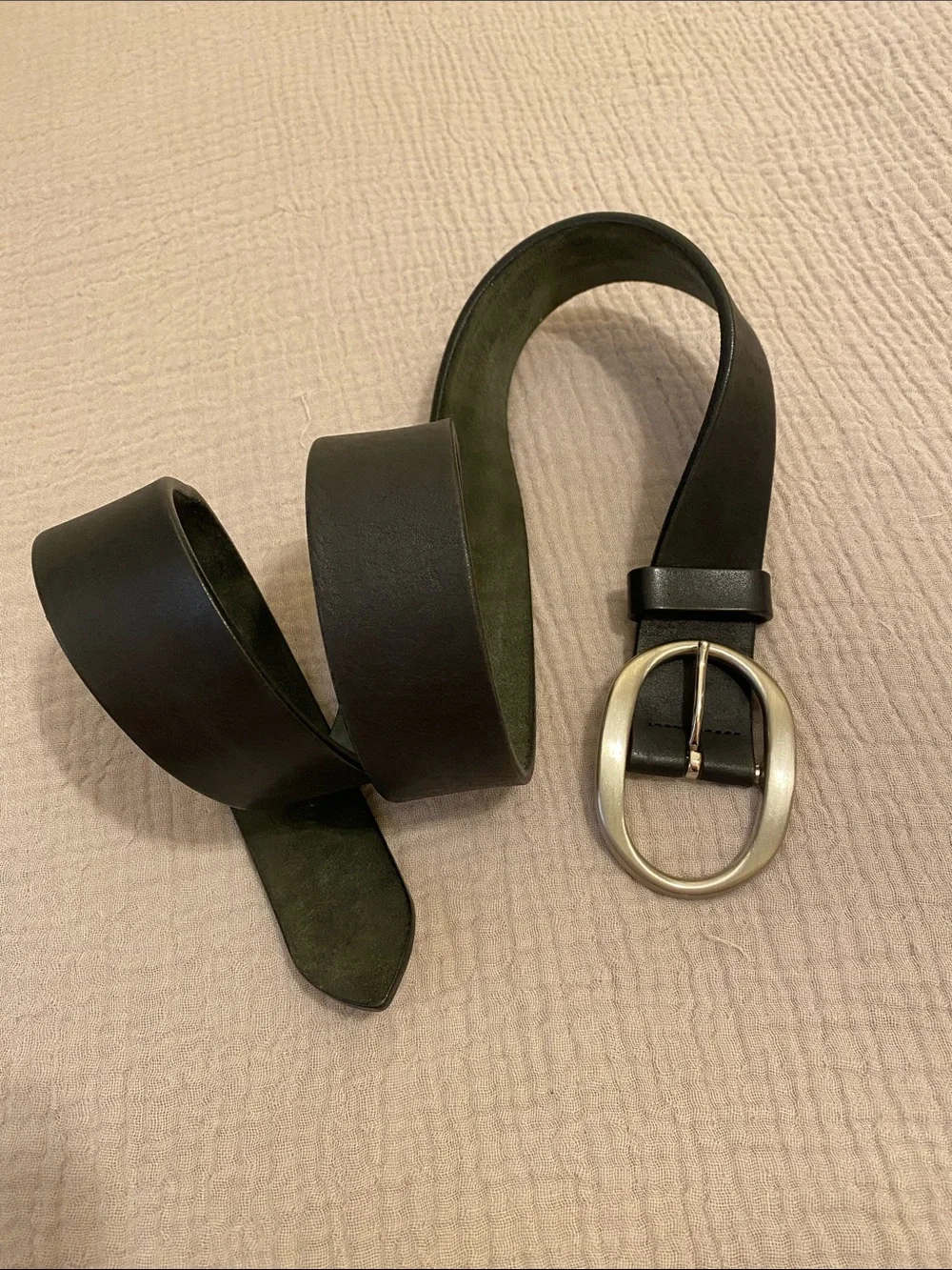 Zegna Sport black leather belt . Made in Italy .